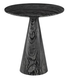 a round table with black marble in the shape of a cone on an isolated white background