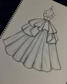 Wedding dress design white dress black and white sketch pencil sketch Wedding Dress Design Drawing, Drawing Dress Ideas Easy, Designs For Dresses Drawing, Dress Art Drawing Sketches, Dresses To Draw Sketches, Simple Dress Sketch, Dress Idea Drawing, Sketch Of Dress, Drawing Ideas Easy Clothes