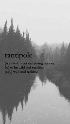 the words rantpople are written in black and white on a foggy background