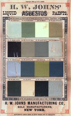 an old advertisement for john's paint in new york city, with different colors