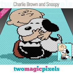 a cross stitch book with an image of charlie brown and snoopy