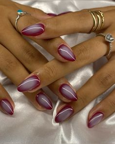 #nails #inspo #aura Blue Pink Aura Nails, Violet Aura Nails, Red And Blue Aura Nails, Aura Christmas Nails, Reverse Aura Nails, Bright Aura Nails, Vampire Aura Nails, Coffin Aura Nails, Aura Nails With Eyeshadow