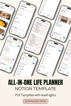 Aesthetic All in one Notion Template PLR | Start selling online today! Life Planner Notion, Tracker Free, Jar Lanterns