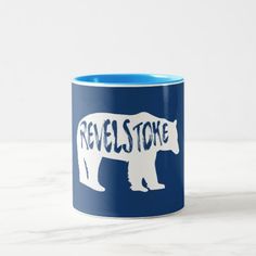 a blue and white coffee mug with the words sheevandah on it