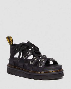 Blaire Hardware Athena Leather Strap Sandals | Dr. Martens Doc Martens Aesthetic, Blaire Sandal, Dr Martens Blaire, Black Sandals Flat, Leather Strap Sandals, Lace Up Sandals, Sandals Black