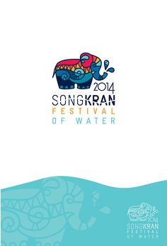 the logo for songkran festival of water, with an elephant on it's head