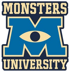 monsters university logo with an eye