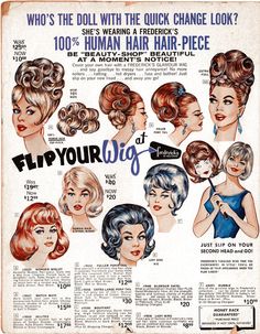 1965 Frederick’s Of Hollywood, Pin Up Hair, Hairstyles Short