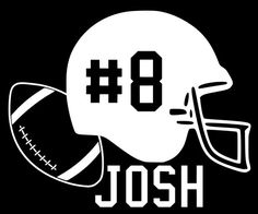 a football helmet with the number 8 on it