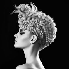 Hairstyles Extravagant, Extravagant Hairstyles, Coloured Braids, Competition Hair, Hair Braid