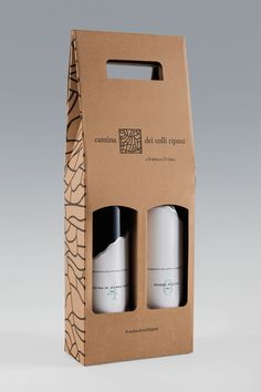 two bottles in a brown cardboard box