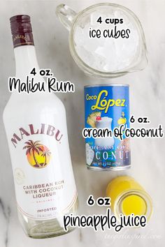 ingredients for making ice cream and coconut juice