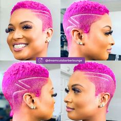 40 Captivating Fade Haircuts For Bold Black Women Worth Trying - Coils and Glory Fuchsia Hair, Pink Short Hair, Black Women Hair