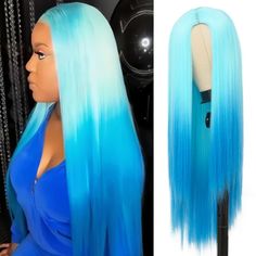 PRICES MAY VARY. 【Color】The ombre straight blue wig looks more vibrant,real and natural. 【About this wig】The straight hair wig uses synthetic heat resistant fiber.Silky,soft and comfortable. 【Specifics】Rose breathable mesh hat,with 2 elastic adjustable bands fits for most women. 【Function】Suitable for daily,costume,fashion show,Halloween,cosplay,theme party,Christmas,dating and so on. 【Package Including】1*wig,1*net cap and 1*operation manual. Welcome to Kaneles Wig


 Basic Information:
 About t Teal Hair Color, Wigs Cosplay, Free Wig, Kids Wigs, Teal Hair, Straight Wigs, Blue Wig, Costume Fashion, Pretty Hair Color