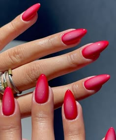 Nails Cherry, Smink Inspiration, Casual Nails, Makijaż Smokey Eye, Nail Art Inspo, Red Nail, Nails 2024