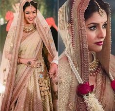 fashion Indian Bridal Hairstyles With Dupatta, Rahul Sharma, Sabyasachi Lehenga Bridal, Wedding Fairytale, Sabyasachi Bridal, Brocade Lehenga, Indian Wedding Fashion, Indian Celebrity, Celebrity Bride