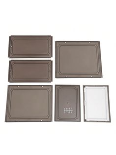 four different types of plastic trays on a white background, with the lids removed