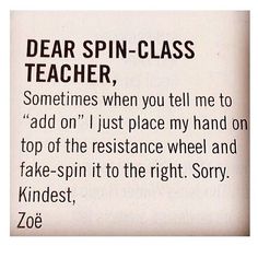 a piece of paper with some type of text on it that says, dear spin - class teacher