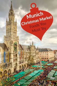 the christmas market in brussels with text overlay reading munch christmas market foods you must try