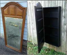 an old dresser has been transformed into a mirror