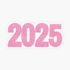 the number 2055 in pink glitter sticker