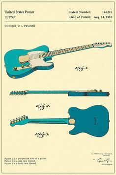 an electric guitar is shown in this blueprint