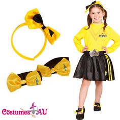 Find ideas๏ฟฝand inspiration for Emma The Wiggles Yellow Book Week Toddler Girls Costume Headband Shoe Bows, Women's Accessories The Wiggles Costume, Wiggles Costume, Shoe Bows, Emma Wiggle, Toddler Costumes Girl, The Wiggles, Double Bow, Book Week, Bow Shoes