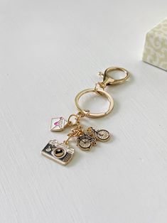 a keychain that has various items on it