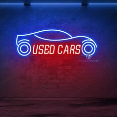 Used Cars Neon Signs Man Cave Led Light red Car Garage Ideas Man Caves, Car Neon Sign, Uk Garage, Cave Home, Sign Man, Led Controller, Car Showroom, Home Garage