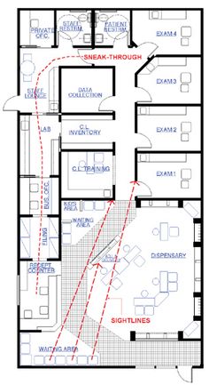 the floor plan for an office