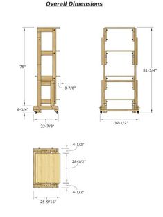 the plans for an oven stand are shown