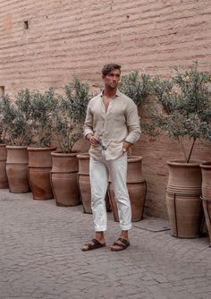 Linen Outfit Men, Mens Linen Outfits, Linen Men