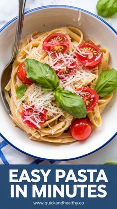 Pasta night just got easier! These quick pasta recipes are ready in minutes and packed with flavor, making them perfect for a cozy, stress-free meal Quick Pasta Recipes, Quick Pasta, Nutritious Smoothies