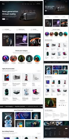 an image of a website page with many different items on it and in the background