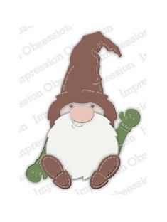 an image of a gnome with white beard and brown hat on it's head