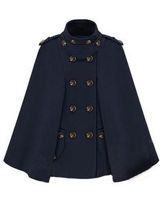 Moda Steampunk, Blue Cape, Winter Overcoat, Peacoats, Womens Winter, Winter Jackets Women, Women's Coats & Jackets