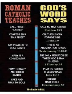 Catholics Vs Protestants, Bible Contradictions, Bible Charts, Bible Overview, Secular Humanist, Revelation 17, Catholic Doctrine, Revelation Bible, Catholic Beliefs