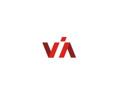 a red and white logo with the letter v in it's center, on a white background