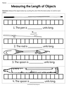 printable worksheet for measuring the length of objects to help students learn how to read