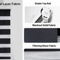 black and white striped fabric with text describing how to use it for the top rail