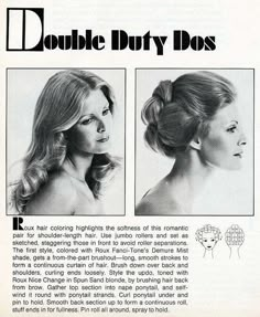 70’s Hair, 1970s Hairstyles, 70s Hair, Hair Patterns, Hair Curling, Longer Hair, Roller Set