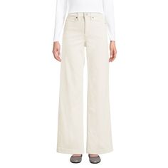 No really, you’ll want to add corduroy pants to your playlist. They’re comfortable to wear thanks to the cotton-blend fabric and just-right stretch. Plus, the high-rise fit elevates your look while the wide-leg style makes a statement. Style tip: wear them with a fitted top to balance the flare. Wide Leg Corduroy Pants, Petite Size Chart, Fitted Top, Straight Trousers, Plus Size Shorts, Hem Style, Bottom Clothes, Pull On Pants, Color Ivory