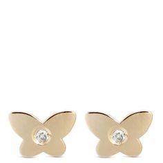 Two gold butterflies with a twinkle of diamonds. These studs are a great option for kids, or to add a playful touch to your jewelry wardrobe to make every day feel like a sunny spring weekend. These screwback earrings are made with 14k yellow gold. Short posts with special backs for comfortable wear for a baby. Jewelry Wardrobe, Baby Earrings, Butterfly Shape, Gold Butterfly, Yellow Gold Earring, Screw Back Earrings, Earring Backs, Cleaning Jewelry, Jewelry Shop