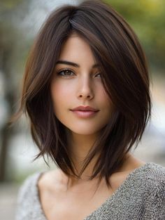 Elegance Shoulder Length Styles, Lob Haircut With Bangs, Inverted Bob Haircut, Trendy Bangs, Shoulder Length Bob Haircut, Bob Haircuts For Fine Hair, Inverted Bob Haircuts, Bob Haircut Ideas, Medium Bob Haircut