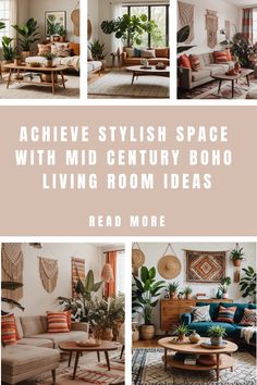 Achieve a stylish living room with mid-century boho decor ideas. Read more. Decorating Trends 2024, Mcm Decorating Ideas, Retro Boho Living Room, Boho Retro Living Room, Mid Mod Boho, Mid Century Modern And Boho, Mid Century Modern Boho Living Room, Home Styles Types Of Interior, Modern Boho Apartment