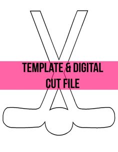 the text template and digital cut file is in black on a white background with pink stripes