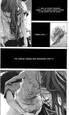 an anime story is shown in black and white, with the words written on it