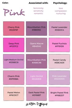 the pink color scheme is shown with different colors and font options for each type of product