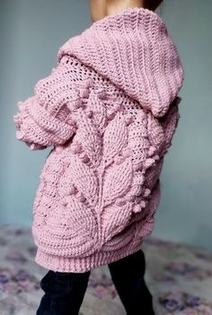 Hooded Leaves Cardigan Crochet Baby Chunky Sweater, Crochet Sweater For Kids, Crochet Kids Sweater, Crochet Hooded Sweater, Hooded Sweater Pattern, Crochet Hooded Cardigan, Romantic Crochet, Crochet Toddler Dress, Crochet Children