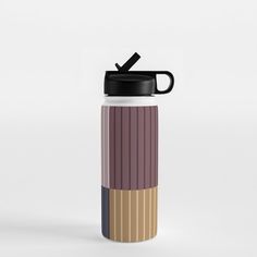 thermos bottle is designed to look like it has different colors and stripes on it